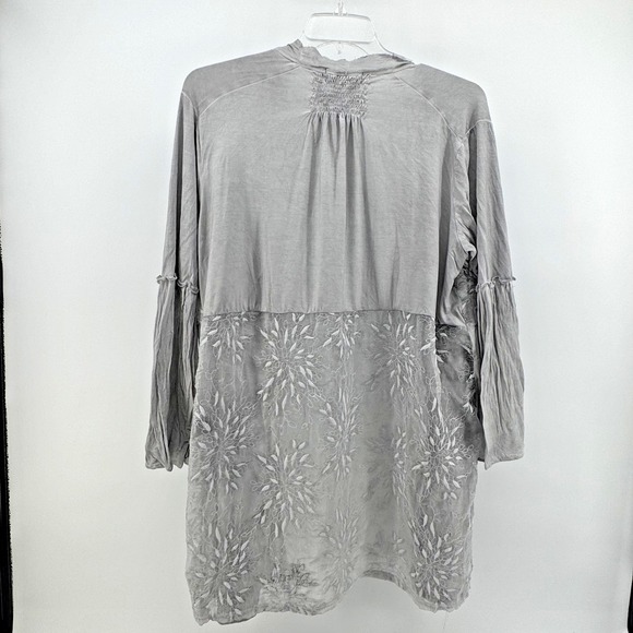 Women's Gray Lace Cardigan Size M Sheer Romantic Boho Goth Fairycore Cottagecore - Picture 3 of 8